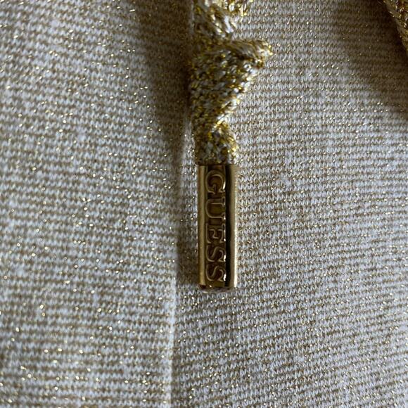 Guess Jeans Y2K Gold Drawstring Waist Sweat Shorts Bling Back Women’s Medium - Picture 8 of 9